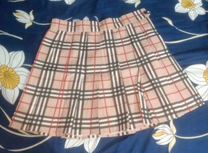 Plaid Pleated Mini Skirt