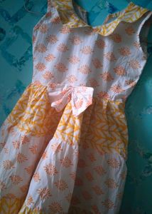Adorable Floral &amp; Chevron Printed Frock