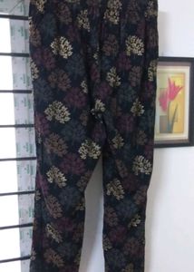 Claura Black V Neck Tunic With Flared Trouser