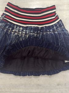 Denim short skirt