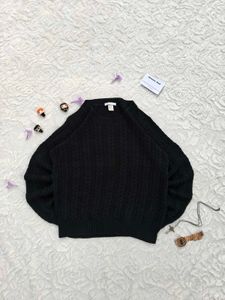H&M Black Cable Knit Sweater