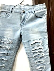 Distressed Denim Shorts