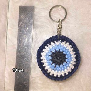 Crochet Evil Eye Keychain