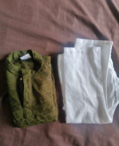 Olive Green Kurta Set
