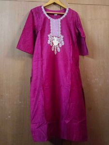 Hot Pink Casual Pant And Kurta Set