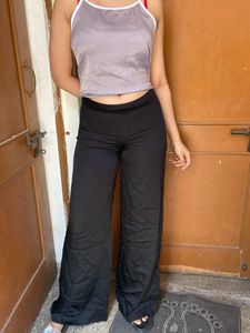 Black Satin Trousers Size S