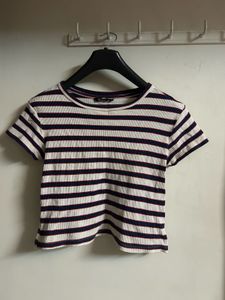 Striped Ribbed T-Shirt