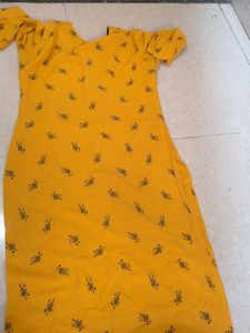 Yellow Printed Kurti