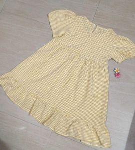 Cute Yellow checked Pinteresty Picnic MiniDress