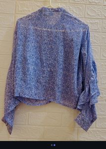 Floral Ruffle Sleeve Top
