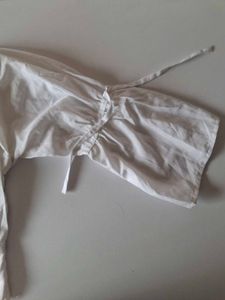 White Pleated Blouse