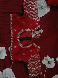 Saree Red Ready-made Blouse