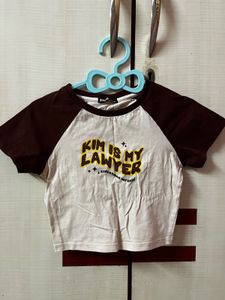 White and Brown “Kim is My Lawyer” T-Shirt