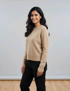 Women’s Beige Knit Sweater – Soft Winter Essential