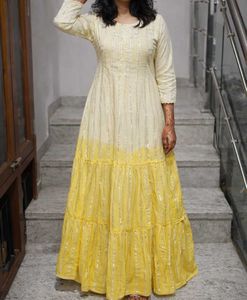 Yellow Embroidered Gown