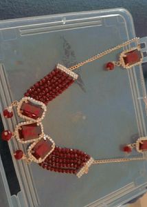 Red Necklace With Earrings