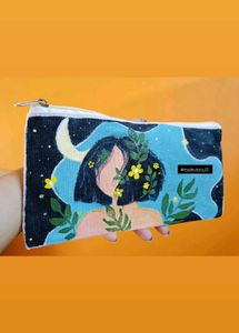 Hand-painted cute & beautiful Pouch with one zip