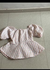 Patterned Puff Sleeve Top