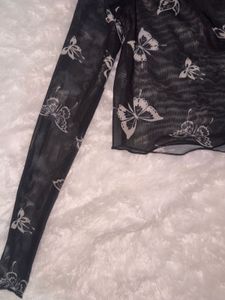 Urbanic black Mesh Top