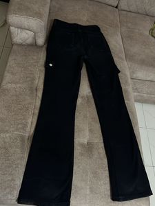 Black Cargo Flared Jeans