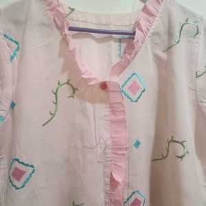 Light Pink Embroidered Nightgown