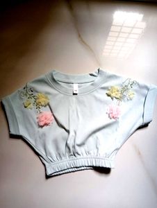 Floral Applique Crop Top