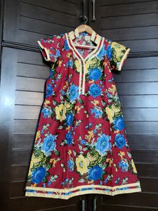 Women Cotton Floral Printed A-line Kurta