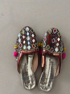 Embroidered & Mirrored Ethnic Flats