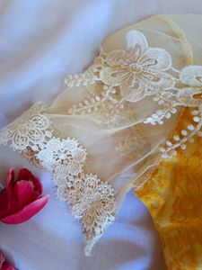 Pretty Yellow Korean Lace Top