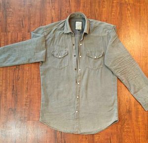 Vintage Style Gray Button Down Shirt