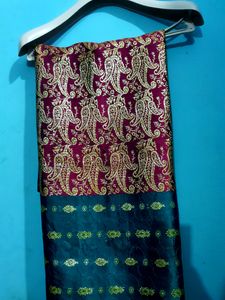 Beautiful Rama Green Jari Work Saree