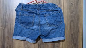 Blue denim shorts