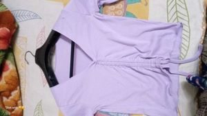 Purple Long Sleeve Crop Top