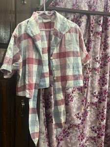 Tie-Front Plaid Crop Top
