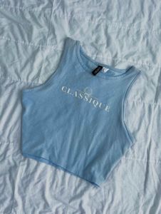 cropped cotton vest top