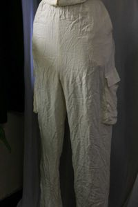 Vintage Cream Button-Down Jumpsuit