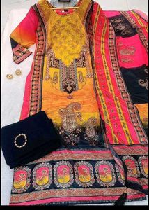 Brand New Heavy Chinon Pakistani Style Suit Set