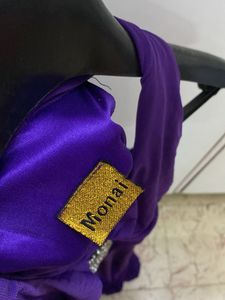 Elegant Purple Halter Gown