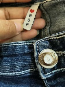 Distressed Dark Wash Denim Jeans