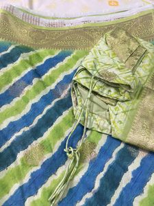 Striped Green Saree