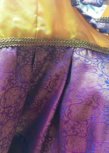 Baby Pattu Dress And Head Bow For Onam