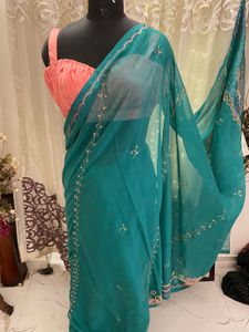 Elegant Teal Saree