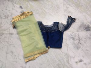 Unique mint green blue lehnga