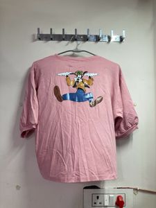 Pink Mickey Mouse Graphic Crop Tee