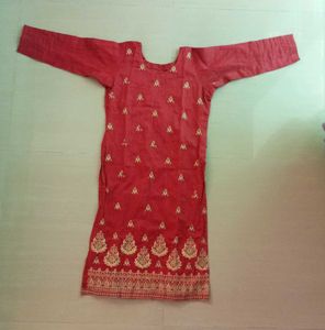 Red Embroidered Kurti