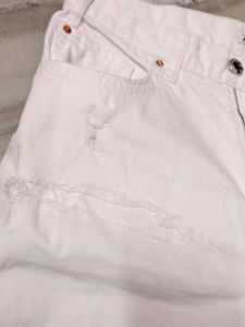 Zara White Denim Shorts