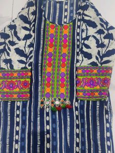 Kurti of Indigo Colour With Elegant Embroidery
