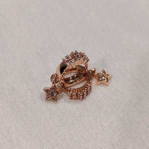 Rose Gold Star Drop Earrings