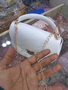 White Silicon Handbag Purse+ Sling bag 🛍️