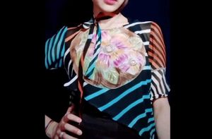 Striped Floral Sheer Top